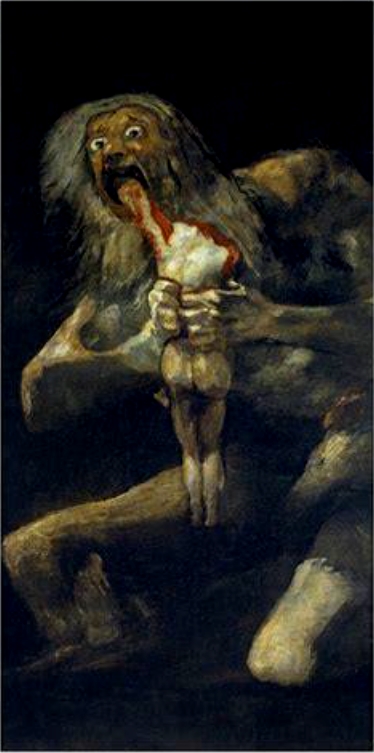  7: F. GOYA, Saturno che divora i suoi figli, (1823, Museo del Prado, Madrid)